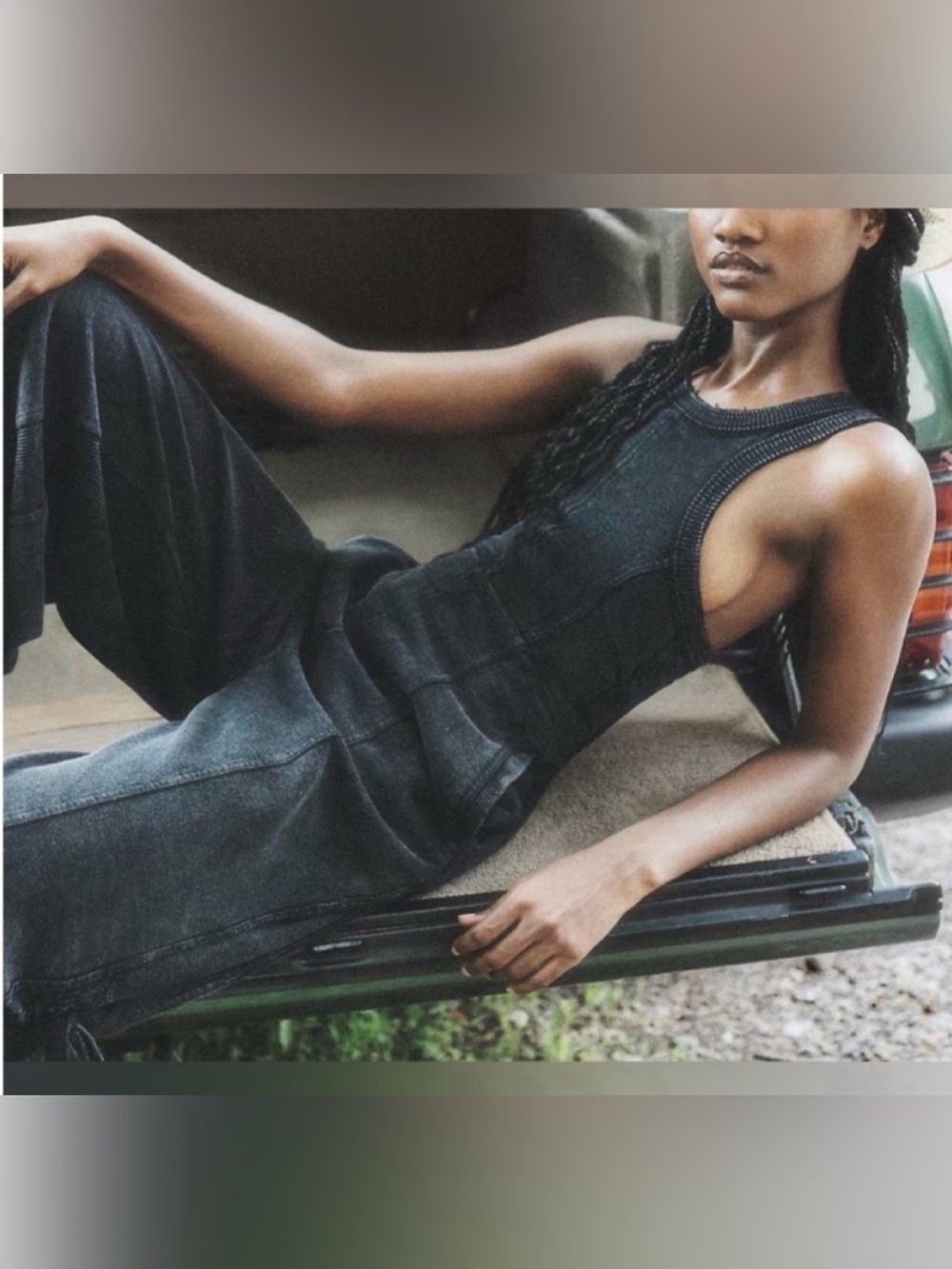 NWOT Anthropologie Daily Practice Horizon Wide-Leg Knit Jumpsuit - black - XSP - Picture 6 of 9